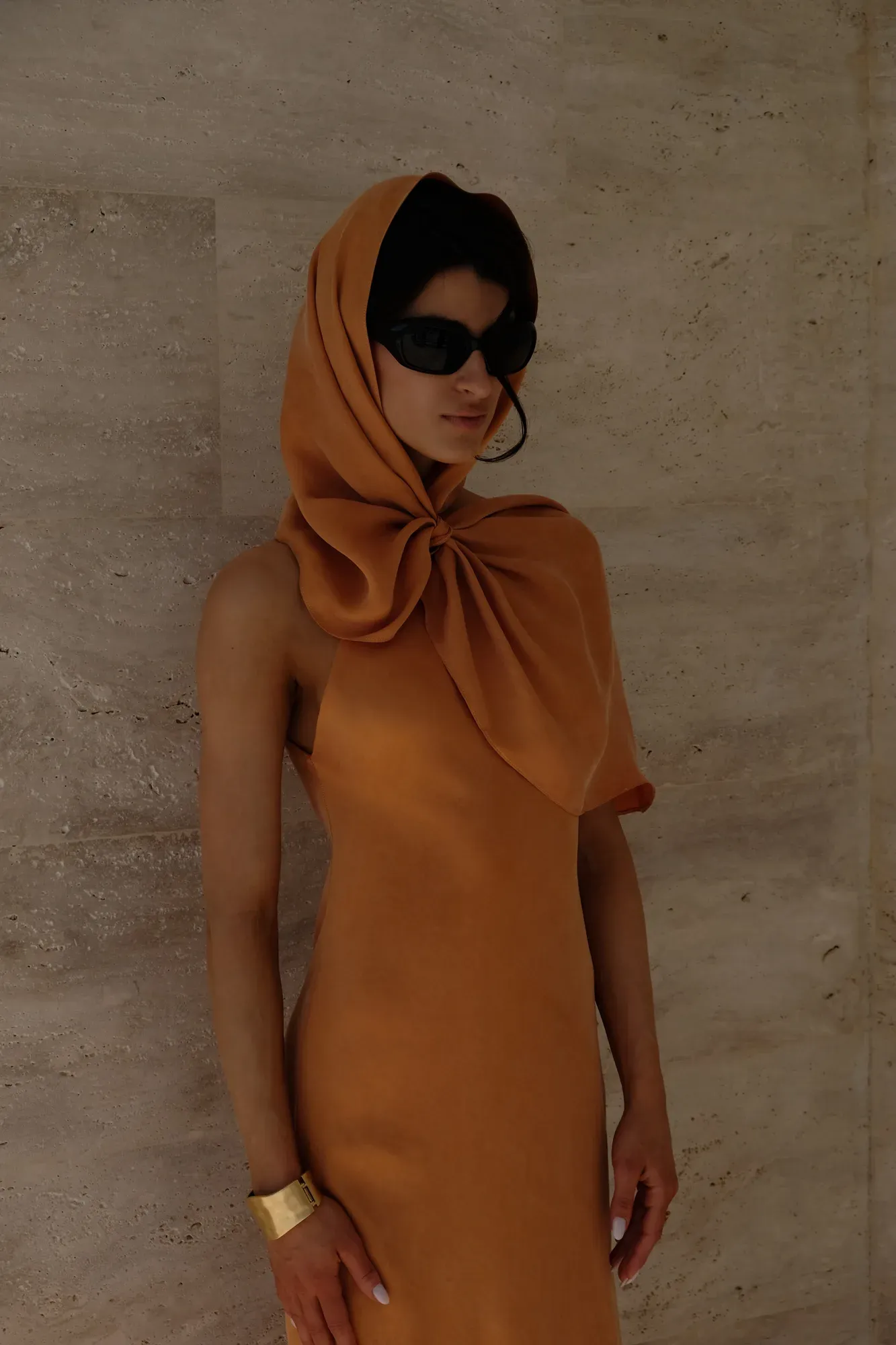 Dress with scarf